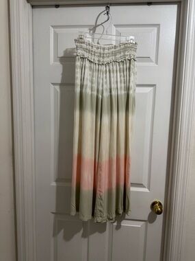 Ocean Drive Olive, Cream & Coral Tie-Dye Wide Leg Pants